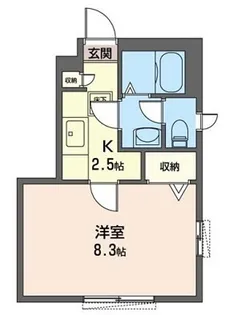 シュウフラット【1階】の間取り