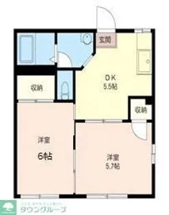 ホーエイハイツB棟【1階】の間取り