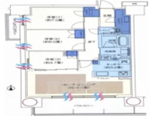 ザ・グランドグレイス大阪西九条【7階】の間取り