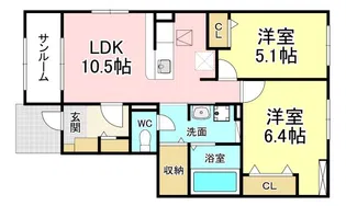 バランタインI【1階】の間取り