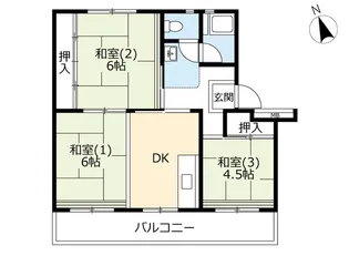 UR戸頭【4階】の間取り