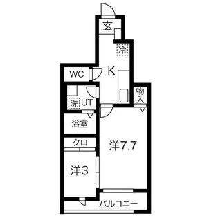 ソレアード大和町3【1階】の間取り