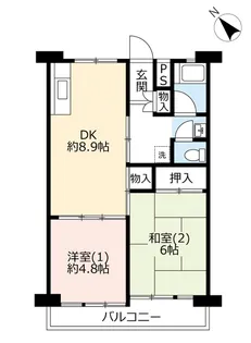 UR港南台ちどり【2階】の間取り