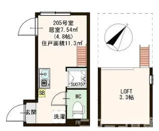 ハーモニーテラス南小岩V【2階】の間取り