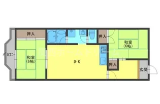 丸信リバーサイドコーポ2棟【1階】の間取り