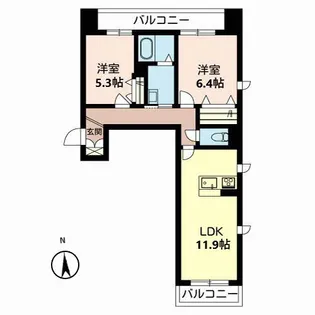 BEREO 厚東【3階】の間取り