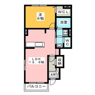 コンフォート北鶉【1階】の間取り