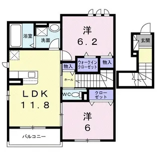 プラシード名島II【2階】の間取り