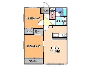 大野ハイツ【3階】の間取り