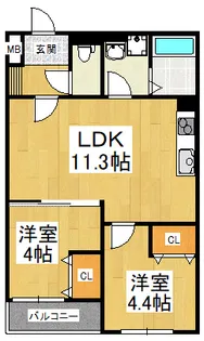レジーナ本町【2階】の間取り