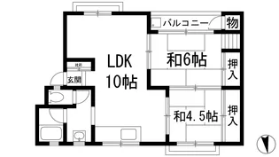 旭ヶ丘コーポ【2階】の間取り