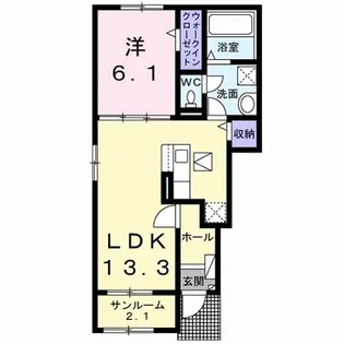 ロータス田川2【1階】の間取り