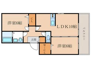アム-ル嵐山【2階】の間取り