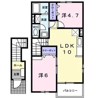 ラ・ベレッツァIII【2階】の間取り