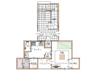 コミンニョロの家 奥【1階】の間取り