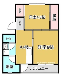 ビレッジハウス青森南4号棟【4階】の間取り