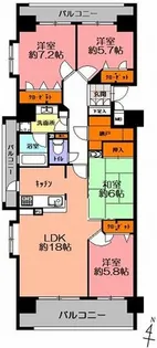 アーサー六ツ門プレミアムタワー【15階】の間取り