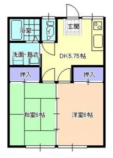 コーポ・ドリーム2(角部屋)【2階】の間取り