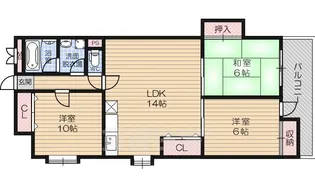 ロータリービルド宿院【9階】の間取り