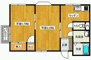 リバーサイドハイツ【1階】の間取り