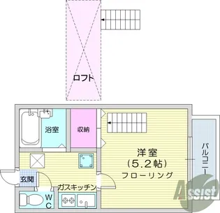 メゾンウィスタリア岩切【2階】の間取り