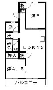 2LDKの間取り画像