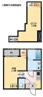 modern palazzo福田町B棟【2階】の間取り