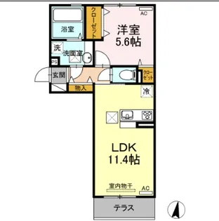 カーサペキーノ【1階】の間取り