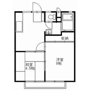 丸中ハイツB【1階】の間取り