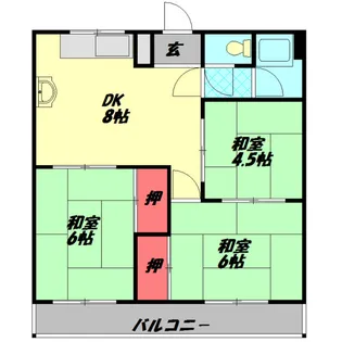 シャトー松原A棟【8階】の間取り