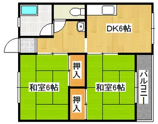 平野ハイツ【4階】の間取り