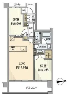 東京都中野区南台3【マンション】の間取り