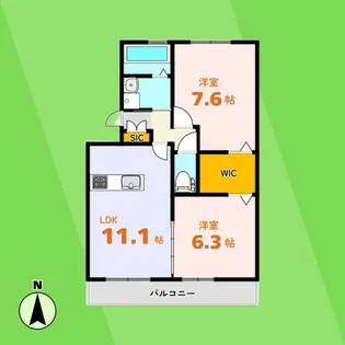 ドルチェ美濃太田【1階】の間取り