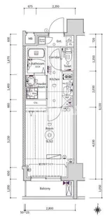 エストゥルース京都【7階】の間取り