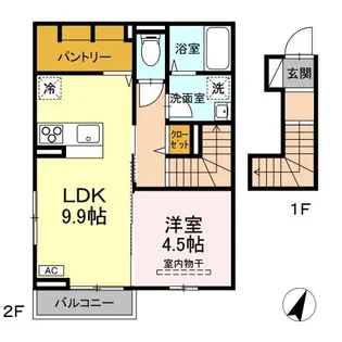 コーポ藤原VI【1階】の間取り