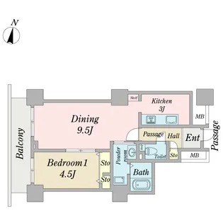 天王洲ビュータワー(SA借上)【10階】の間取り