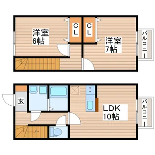 宮城県仙台市太白区中田4【一戸建】の間取り