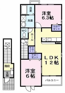 サンク ユキーノ【2階】の間取り