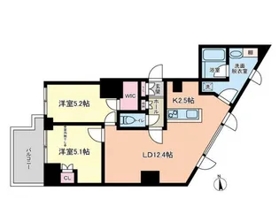 ヴィアーレ四谷【7階】の間取り