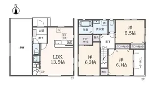 神奈川県横浜市鶴見区北寺尾6【一戸建】の間取り