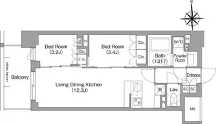 コンフォリア・リヴ大森西【3階】の間取り