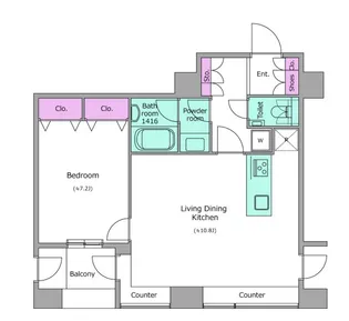 東京都港区三田1【マンション】の間取り