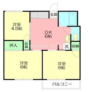 コーポ白山B【1階】の間取り