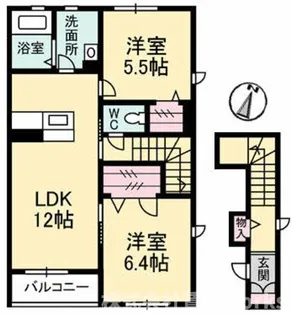プロヌーブ川内【2階】の間取り