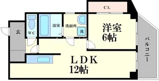 ポートヴィラ弁天【3階】の間取り