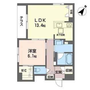 シャーメゾンポポ【1階】の間取り