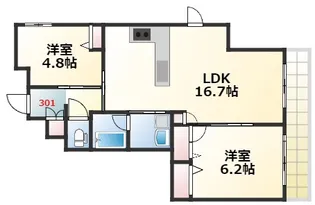 シュペル パビヨン【3階】の間取り