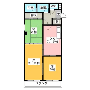 松ヶ枝ハイツ【2階】の間取り