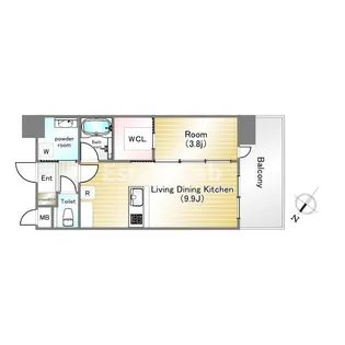 GENOVIA神戸新開地駅前【6階】の間取り