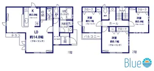 神奈川県藤沢市片瀬海岸3【一戸建】の間取り